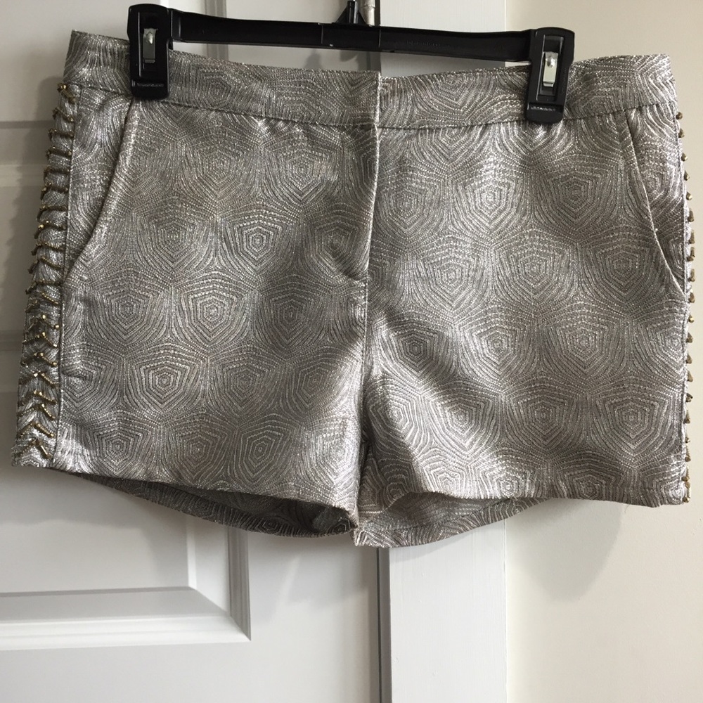 Shimmery shorts with beaded detail!